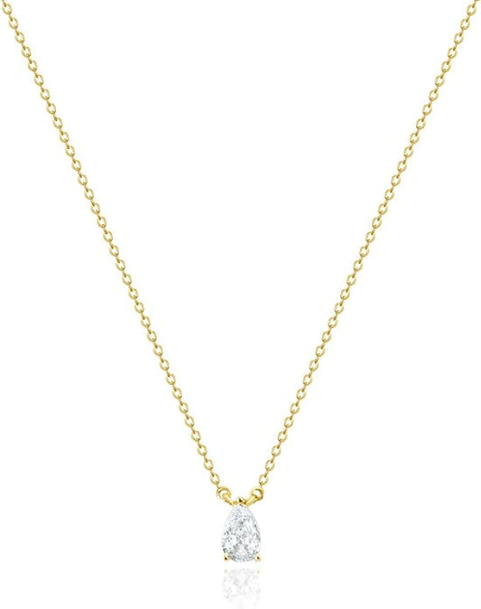 Zeffy Diamond Necklaces for Women, Dainty Gold Necklace 18k Gold Plated Layered Necklaces Simple Gold CZ Diamond Pendant Necklaces for Women Trendy Jewelry Gifts for Girls
