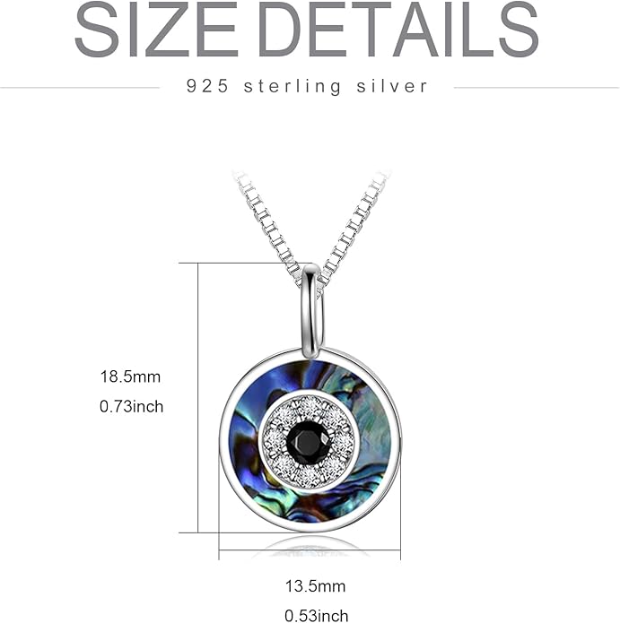 PEIMKO Evil Eye Necklace for Women 925 Sterling Silver Greek Protection Evil Eye Necklaces Jewelry Amulet Gift for Women
