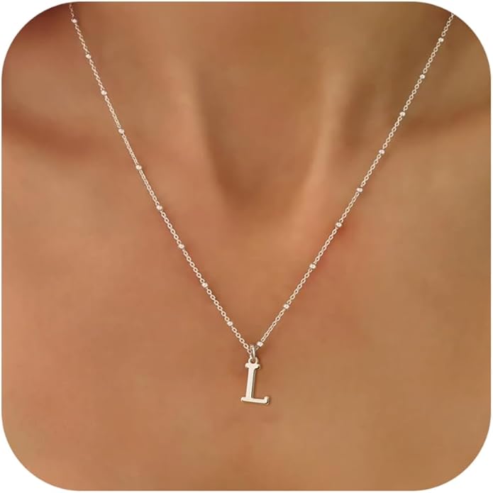 Initial Necklaces for Women Dainty Gold Letter Pendant Necklace 14k Gold Plated A-Z Name Necklaces Cute Charm Choker Necklace Fashion Accessories Non Tarnish Trendy Jewelry Gift