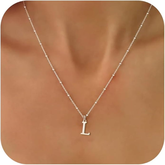 Initial Necklaces for Women Dainty Gold Letter Pendant Necklace 14k Gold Plated A-Z Name Necklaces Cute Charm Choker Necklace Fashion Accessories Non Tarnish Trendy Jewelry Gift