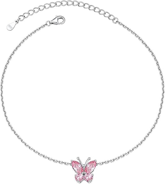 Custom4U Personalized Infinity Ankle Bracelets for Women 925 Sterling Silver Anklet Bracelet Endless Love Symbol Birthstone Charm Adjustable Foot Chain Jewelry Mothers Day Gifts for Mom Wife Women Her