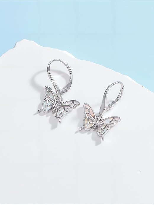 Phoenix/Dragonfly/Hummingbird/Butterfly/Dove Earrings 925 Sterling Silver Opal Animal Dangle Earrings Opal Jewelry Christmas Gifts for Women