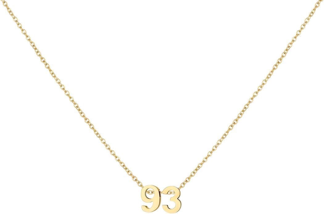 Number Necklace for Women Dainty 18K Gold Plated Pendant Necklace Charm Birth Month Personalized Jewelry Birthday Gift