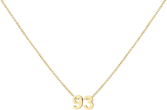 Number Necklace for Women Dainty 18K Gold Plated Pendant Necklace Charm Birth Month Personalized Jewelry Birthday Gift