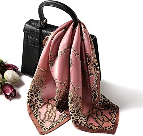 ANDANTINO 100% Mulberry Silk Scarf -21” Lightweight Square Neckerchief – Breathable Digital Printed Scarves with Gift Packed
