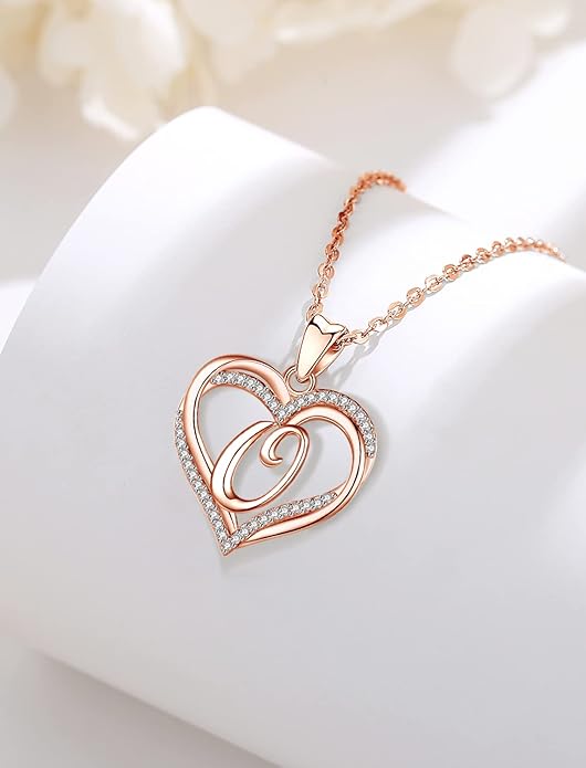 INFUSEU Unique Initial Necklaces for Women Girls Small Heart Letter Jewelry, Meaningful Personalized Gifts