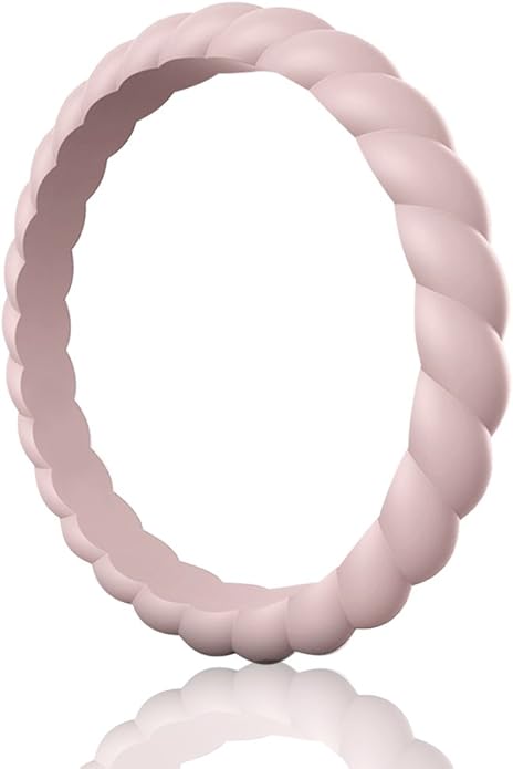 Egnaro Women's Bridal Rings Sets, Thin and Stackable Rubber Rings Women Wedding Bands - 2.5mm Width - 1.8mm Thick