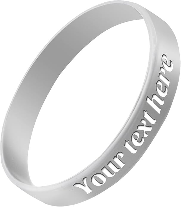Custom Rubber Bracelet 1/10/30/50/100 ct Personalized Silicone Wristbands Customizable Debossed for Motivation, Events, Gifts, Promotions, Party, Awareness