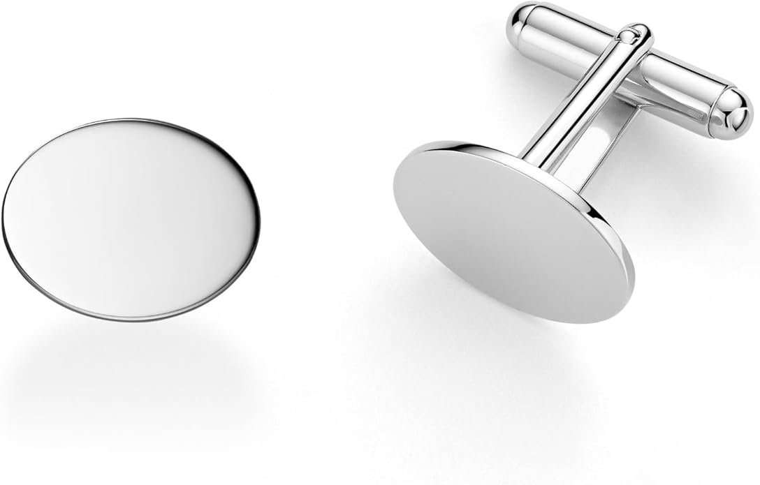MASSETE Sterling Silver Cufflinks for Men Personalized with Engraved Initials or Name Gift for Men - Made in Italy