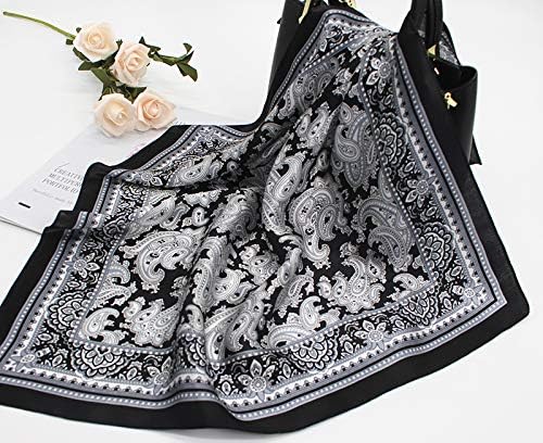 ANDANTINO 100% Mulberry Silk Scarf -21” Lightweight Square Neckerchief – Breathable Digital Printed Scarves with Gift Packed