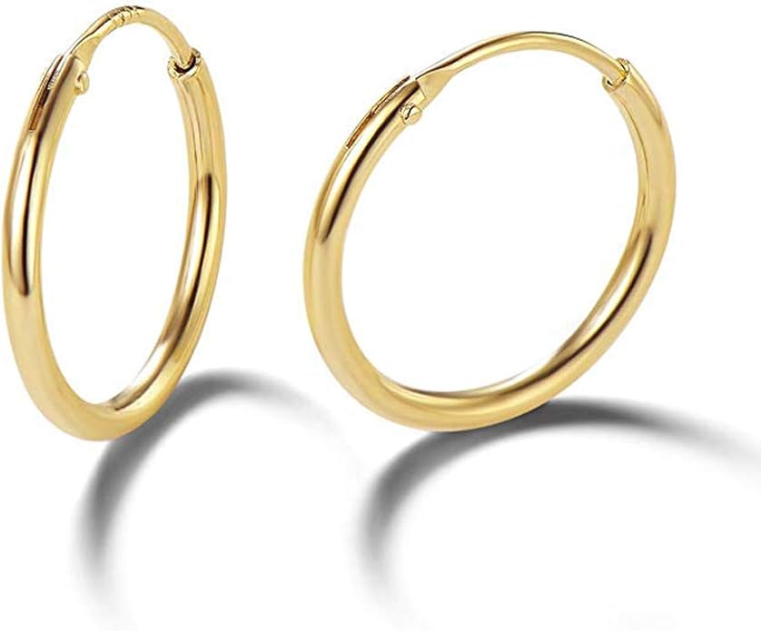 Silver Hoop Earrings- Cartilage Earring Small Hoop Earrings for Women Men,4 Pairs of Hypoallergenic 925 Sterling Silver Tragus Earrings