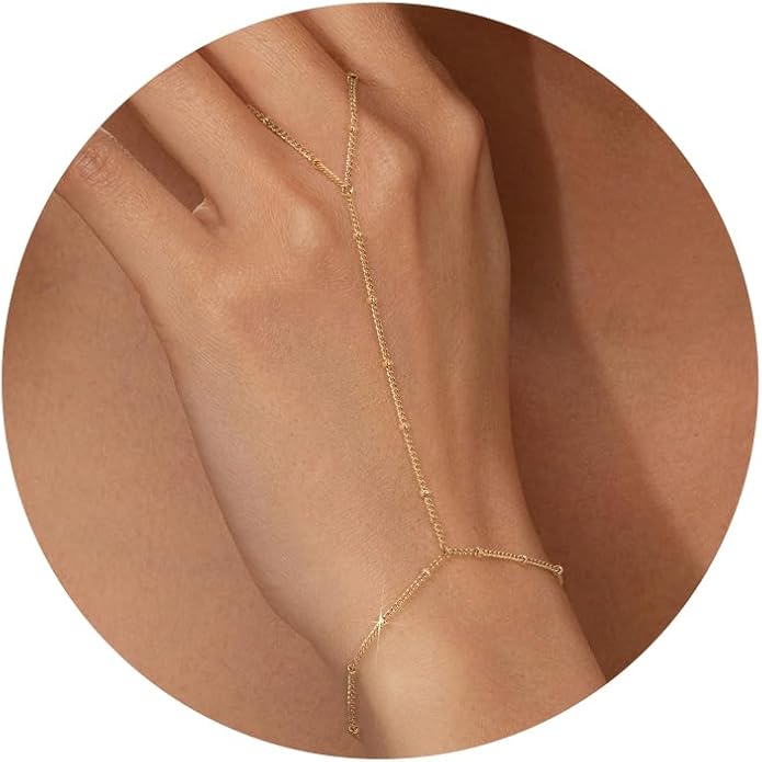 adoyi Gold Bracelets for Women, 14K Gold Plated Stackable Bracelet Stack Set Adjustable Charm Paperclip Chain Cuban Link Layered Waterproof Jewelry Sets Gifts for Womens 6.0/6.8/7.2"