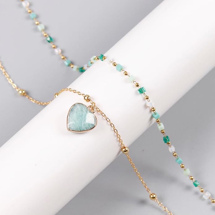 Da Piao Liang Handmade Multilayered Colorful Seed Beads Choker Necklace – Boho Starfish Creative Beach Jewelry for Women – Summer Necklace