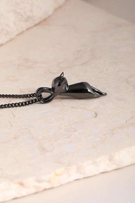 S.Leaf 925 Sterling Silver Cat Necklace Jewelry for Women Trendy Dainty Charm Pendant Necklaces Best Friend Birthday Gifts for Her Sister Mom Wife Womens
