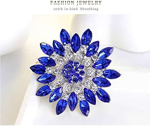 Rhinestone Sunflower Brooch for Women Sparkling Cubic Zirconia Flower Brooch Pin Elegant Large Crystal Floral Lapel Pin Dainty Clothing Hat Bag Accessories Christmas Wedding Bridal Birthday Jewelry