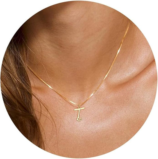 Initial Necklaces for Women Trendy, Dainty Silver Letter Necklace Cute Pendant Choker Name Necklace Personalized Costume Monogram Silver Jewelry Necklace for Women Valentines Gifts