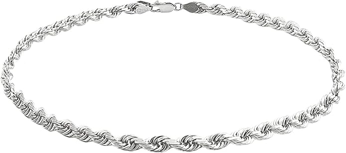 Savlano 925 Sterling Silver Solid Italian Figaro, Rope,Herringbone, Curb, Ball Bead, Snake, Mariner Chain Anklet for Women, Comes in 0.8mm - 5mm With Gift Box