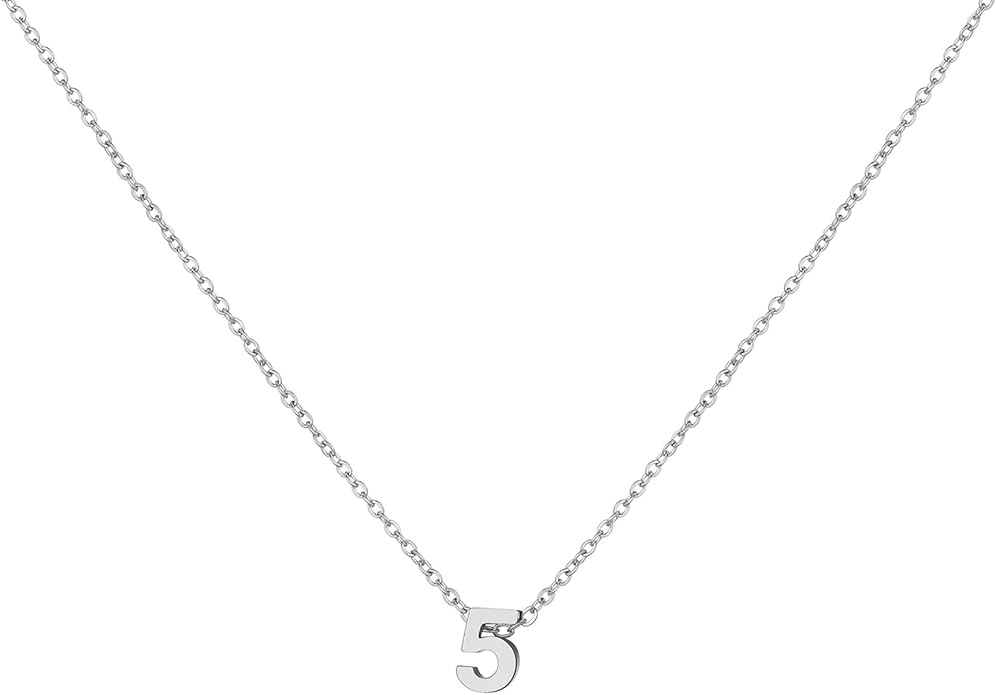 Number Necklace for Women Dainty 18K Gold Plated Pendant Necklace Charm Birth Month Personalized Jewelry Birthday Gift