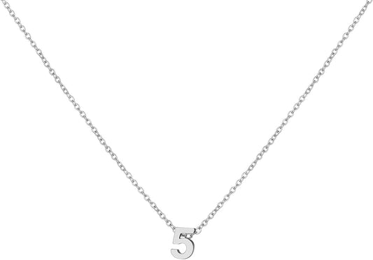 Number Necklace for Women Dainty 18K Gold Plated Pendant Necklace Charm Birth Month Personalized Jewelry Birthday Gift