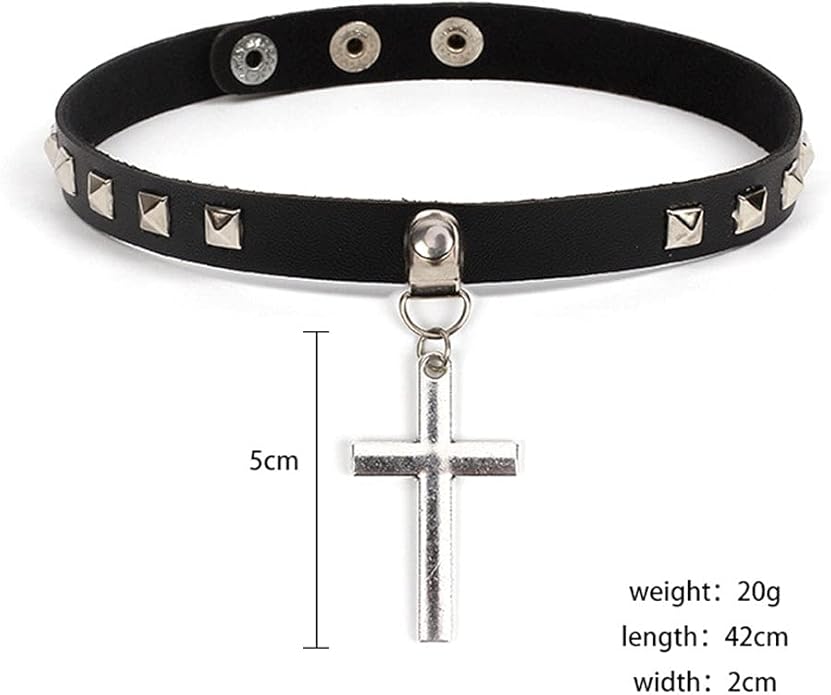 Gothic Choker Necklace Black Geometric Leather Collar Necklace Fashion Punk Jewelry for Women