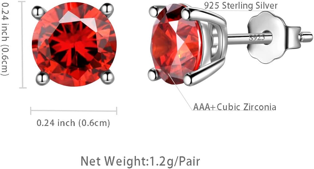 Aurora Tears 925 Sterling Silver 12 Birthstones Necklace/Earring/Ring/Bracelet Women Birthstone Pendant Crystal Fashion Birthday Jewelry Christmas Gift for Girls Women