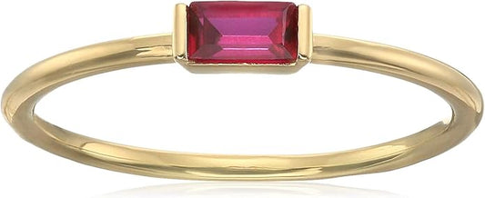Amazon Essentials 18K Yellow Gold Plated Sterling Silver Cubic Zirconia Fashion Stackable Ring