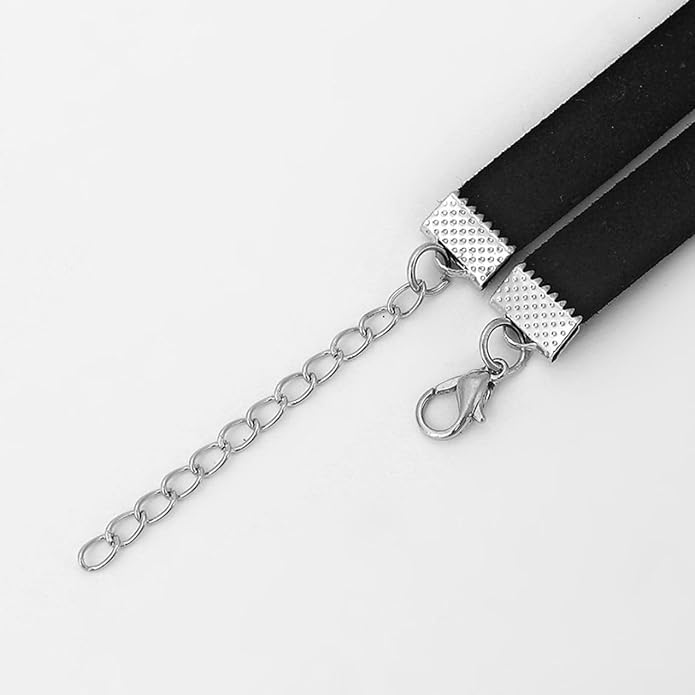 Choker Necklaces for Women Black Leather Collar Necklace Neckband for Halloween Back to School Graduation Cosplay