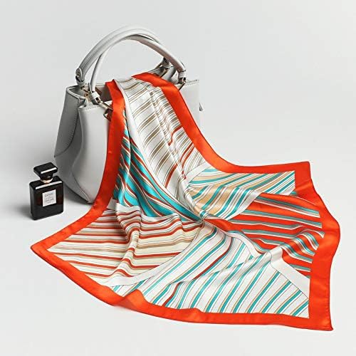 ANDANTINO 100% Mulberry Silk Scarf -21” Lightweight Square Neckerchief – Breathable Digital Printed Scarves with Gift Packed