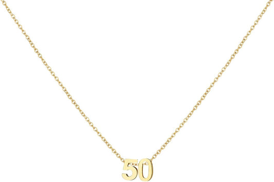 Number Necklace for Women Dainty 18K Gold Plated Pendant Necklace Charm Birth Month Personalized Jewelry Birthday Gift