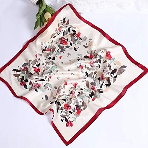 ANDANTINO 100% Mulberry Silk Scarf -21” Lightweight Square Neckerchief – Breathable Digital Printed Scarves with Gift Packed