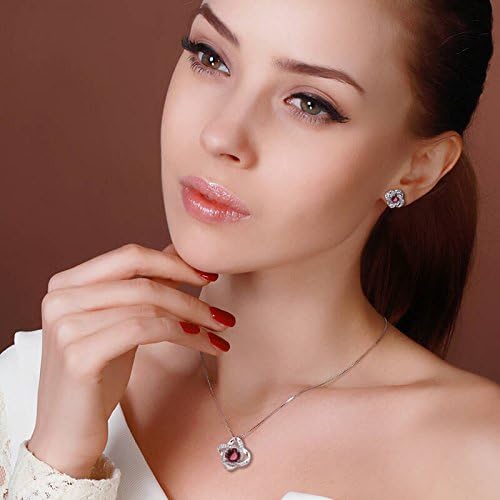 AMYJANE Bridal Jewelry Set for Women - Crystal Cubic Zirconia Love Knot Necklace Stud Earrings Elegant CZ Jewelry Set for Wedding Bride Bridesmaids Gift Set