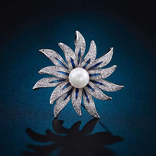 Brooch Pins for Women Girls Fashion Flower Crystal Rhinestone Pearl Jewelry