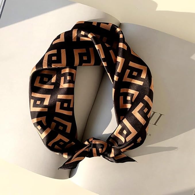 ANDANTINO 100% Mulberry Silk Square Scarf for Hair-25.6" X25.6'' Women Men Natural Silk Neckerchief Digital Printed Headscarf