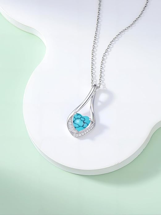 Birthstone Necklaces for Women,18k Yellow/White Gold Plated Forever Love Heart Infinity Pendant Necklace Anniversary Jewelry Christmas Birthday Gifts for Women Her Wife Girlfriend