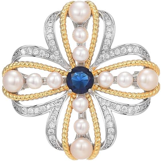 Flower Brooch Pin - Rhinestone Flower Pin 18k Gold Plated - Thanksgiving Day, Birthday, Wedding Gifts for Mom, Wife