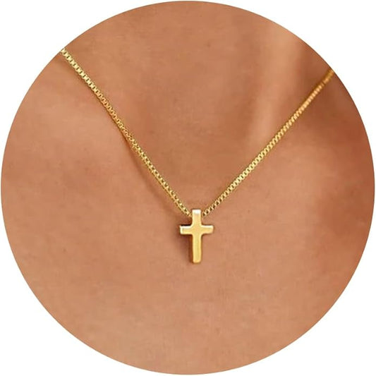 Gold Necklace for Women-14k Gold Plated Infinity Necklace Star Of David Necklace Evil Eye Cross Pendants Heart Dainty Gold Necklace For Women