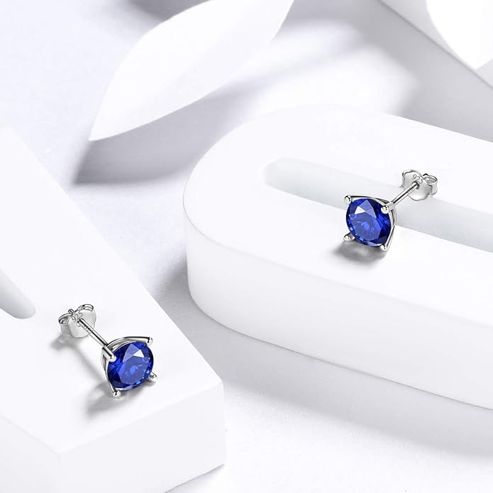 Aurora Tears 925 Sterling Silver 12 Birthstones Necklace/Earring/Ring/Bracelet Women Birthstone Pendant Crystal Fashion Birthday Jewelry Christmas Gift for Girls Women