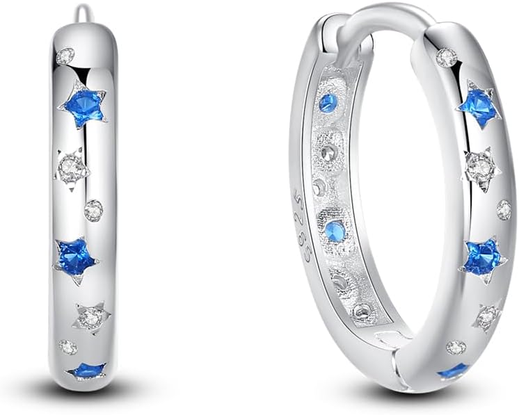 925 Sterling Silver Women Earrings, Sparkling Star and Moon Earrings, Various Hypoallergenic Earrings, Best Gift for Women