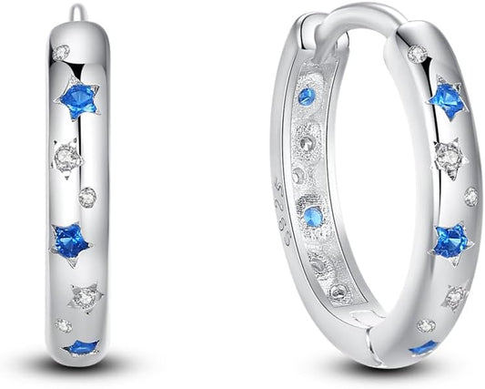 925 Sterling Silver Women Earrings, Sparkling Star and Moon Earrings, Various Hypoallergenic Earrings, Best Gift for Women