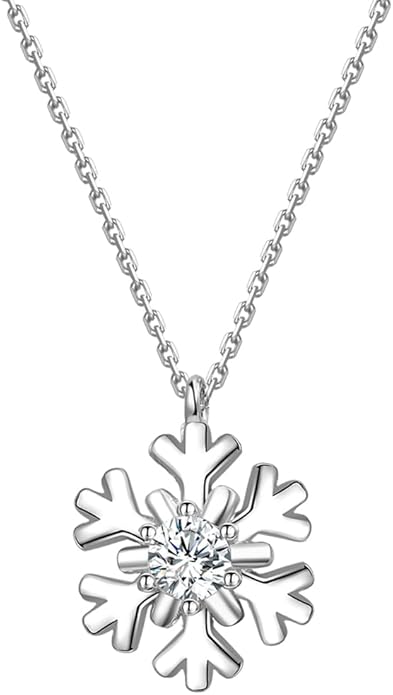 Small Snowflake Earrings Small Snowflake Necklace 925 Sterling Silver Hypoallergenic CZ Winter Party Chrismas Jewelry Gifts for Women