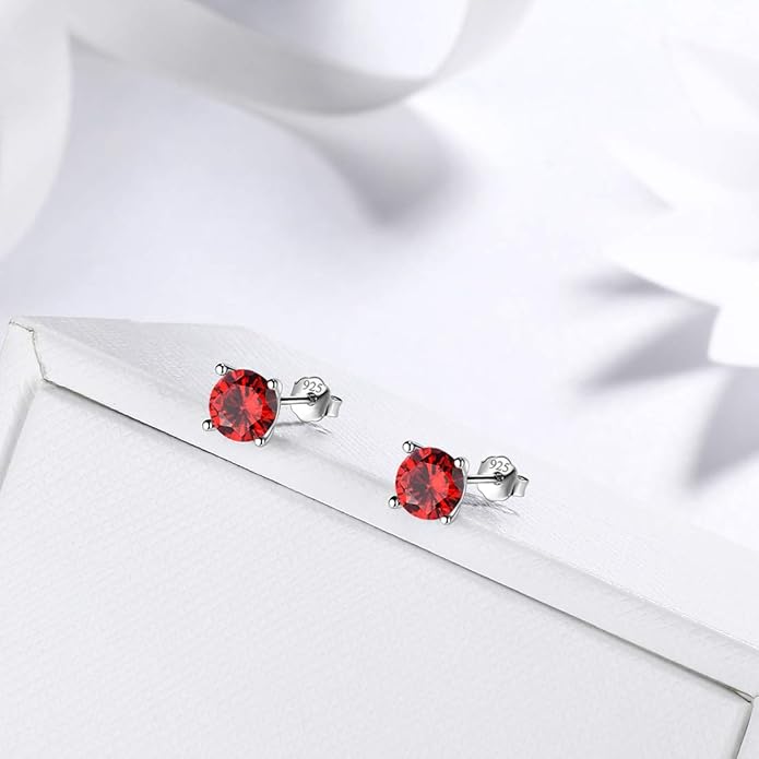 Aurora Tears 925 Sterling Silver 12 Birthstones Necklace/Earring/Ring/Bracelet Women Birthstone Pendant Crystal Fashion Birthday Jewelry Christmas Gift for Girls Women