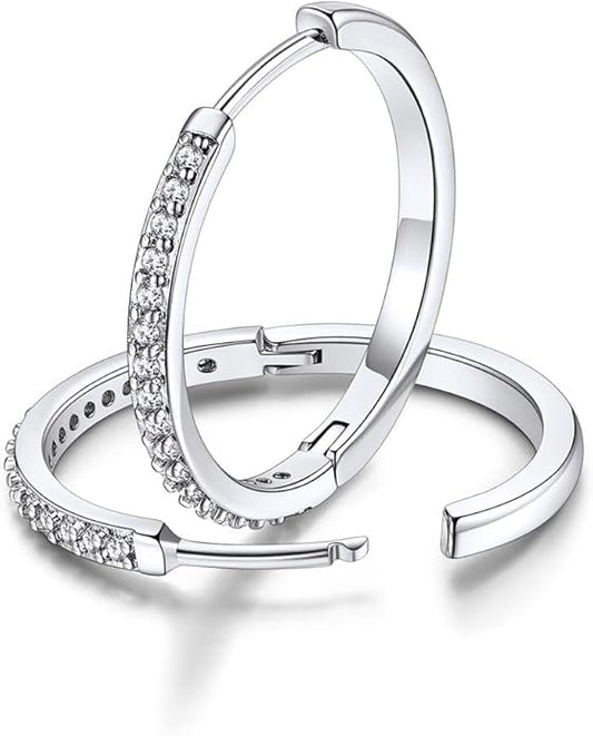 FaithHeart Sterling Silver Hoop Earrings for Women, Hypoallergenic Huggie Hoop Earrings Lightweight Small Cartilage Earrings Hoop Earring Dainty Everyday Earrings 6/8/10/12/14/15/16/18/20mm