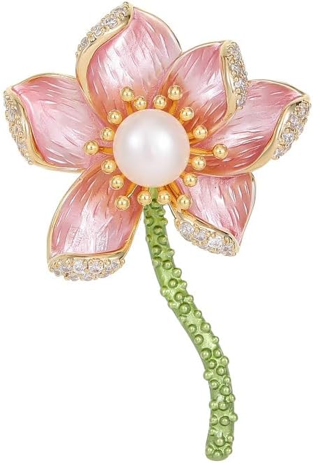 14K Gold High-End Suit Coat Pin, Unique Design Little Bee Flower Gold Brooch Pin for Women, Vintage Brooch