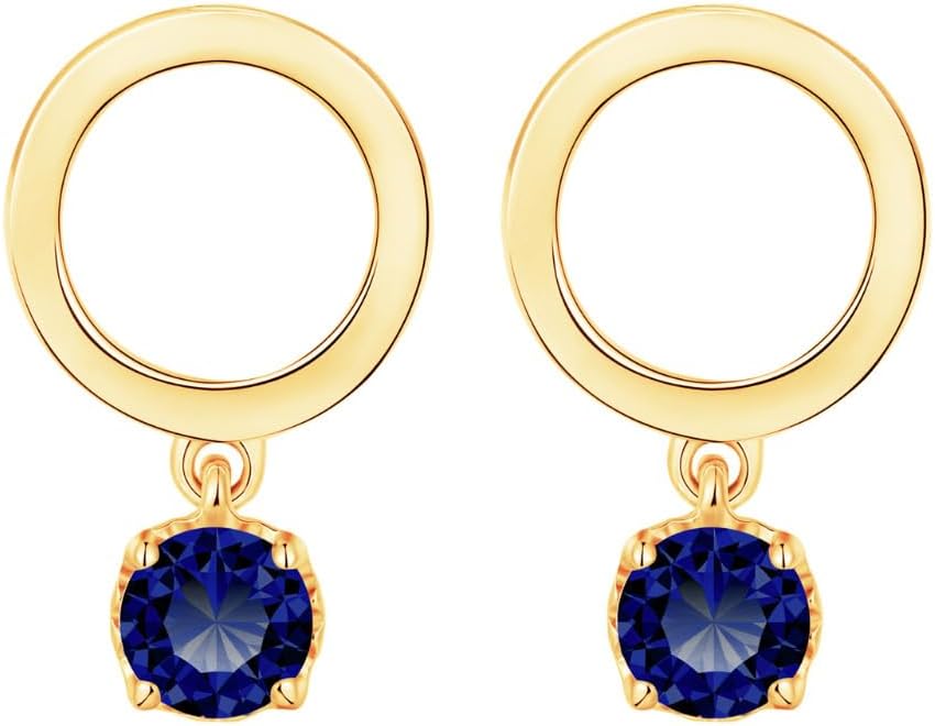18K Yellow/White Gold Plated Silver Earring With 0.60 TCW Lab Grown Diamonds/Emerald/Blue Sapphire/Moissanite, Earrings For Women, Gift For Her Jewelry For Women Comes With Gift Box
