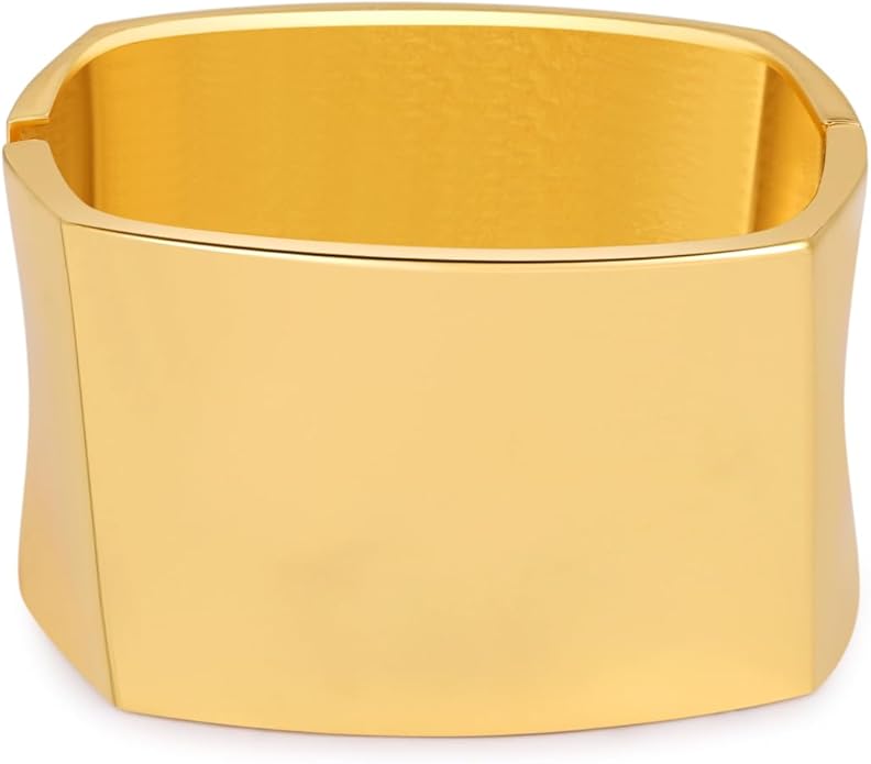 Bangle Bracelets for Women | 14K Gold Plated Trendy Wide Bracelets | Hinged Arm Cuff Bangles Chunky Bracelet for Women