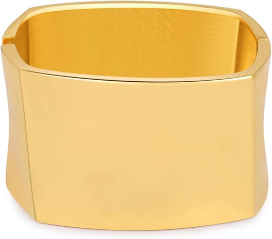 Bangle Bracelets for Women | 14K Gold Plated Trendy Wide Bracelets | Hinged Arm Cuff Bangles Chunky Bracelet for Women