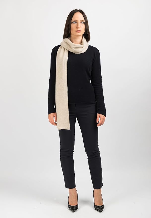 Dalle Piane Cashmere - 100% Cashmere Scarf - Made in Italy - Winter Neck Warmer (14" x 77") - Christmas Gift