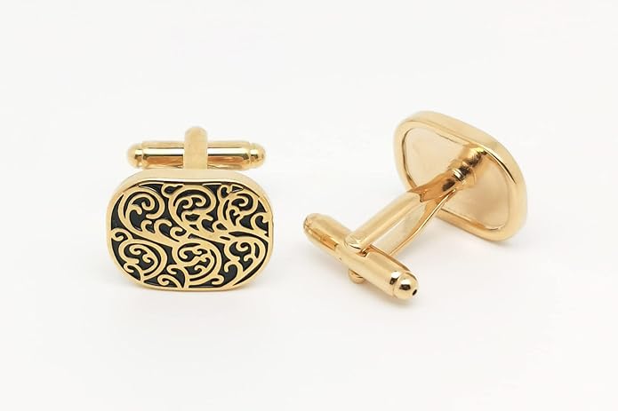Jonwo Vintage Roman Lover Pattern Cuff Links in Gift Box Universal Cufflinks for Men Lady Business Wedding Anniversary Shirt