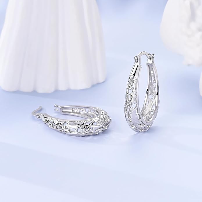 NARMO 925 Sterling Silver Hoop Earrings for Women Hypoallergenic Lightweight Simple Huggie Hoop Earrings Twisted Hoop Earrings Colorful Cubic Zirconia Hoop Earrings Rainbow Hoop Earrings