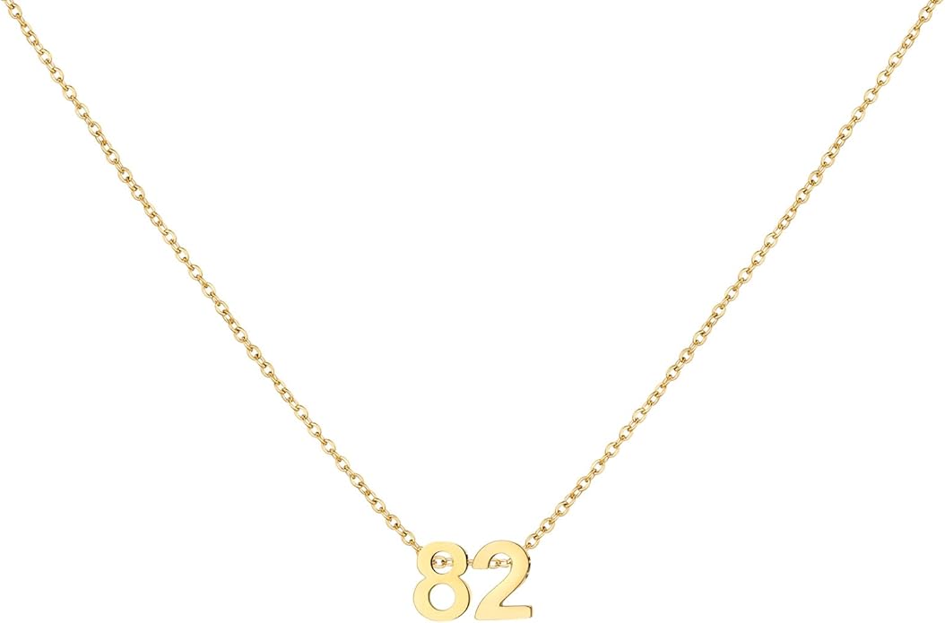 Number Necklace for Women Dainty 18K Gold Plated Pendant Necklace Charm Birth Month Personalized Jewelry Birthday Gift